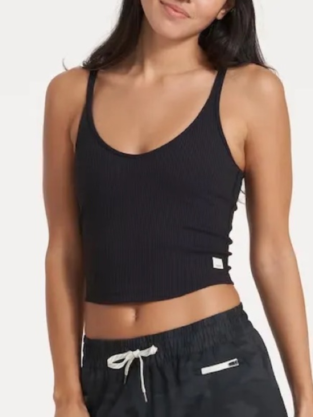 Vuori rib crop tank black size small
